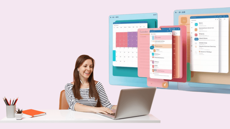 A woman using AI-powered inbox and calendar management